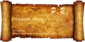 Petanek Róza névjegykártya